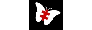 My Autism Ally — Indiana Disability Alliance Community Partner My Autism Ally logo showing a white butterfly with a red puzzle piece at the center.