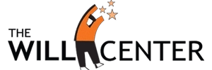The Will Center — Indiana Disability Alliance Community Partner The WILL Center logo featuring an orange and black stylized person reaching upward toward three stars, alongside the text 'THE WILL CENTER' in black.
