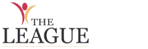 The League logo featuring a red and gold abstract human figure above the words 'THE LEAGUE' in large dark serif lettering.